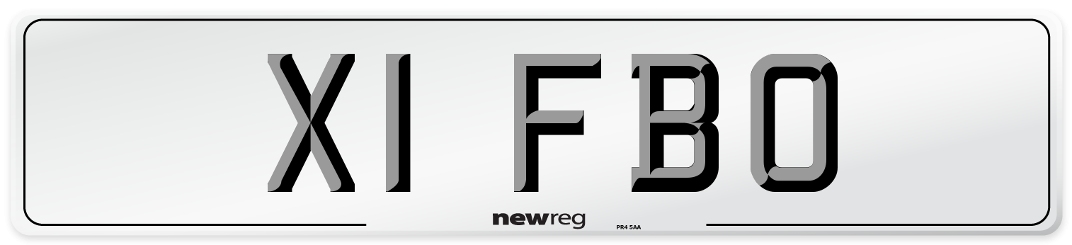 X1 FBO Number Plate from New Reg